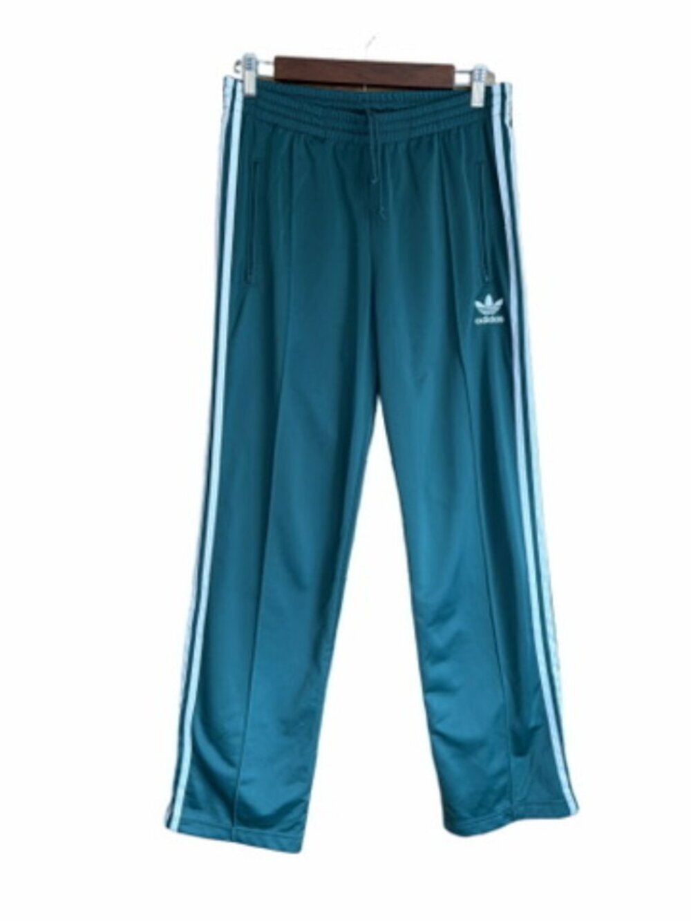Adidas Loose Track Pants in Rich Green with white 3-Stripe Size M